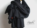 Large oversized WOOL SCARF wrap, dark gray anthracite wool scarf for women, merino lightweight  wrap for  women, lightweight wool scarf