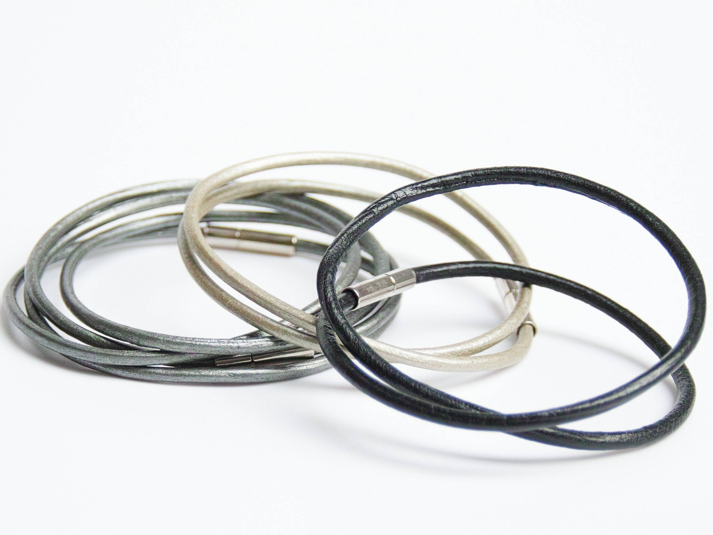 Leather bracelet SET, leather cord bracelet, boho style leather cuff