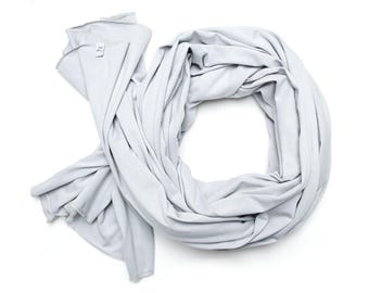 Oversized Cotton Jersey Shawl Wrap, Dusty Gray Scarf