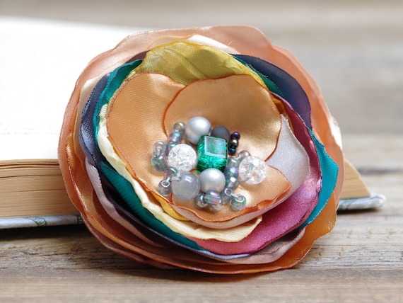 Handmade flower pin brooch for (dress), fabric floral brooch, women accessories, flower pin button, small gift ideas, brooches pins