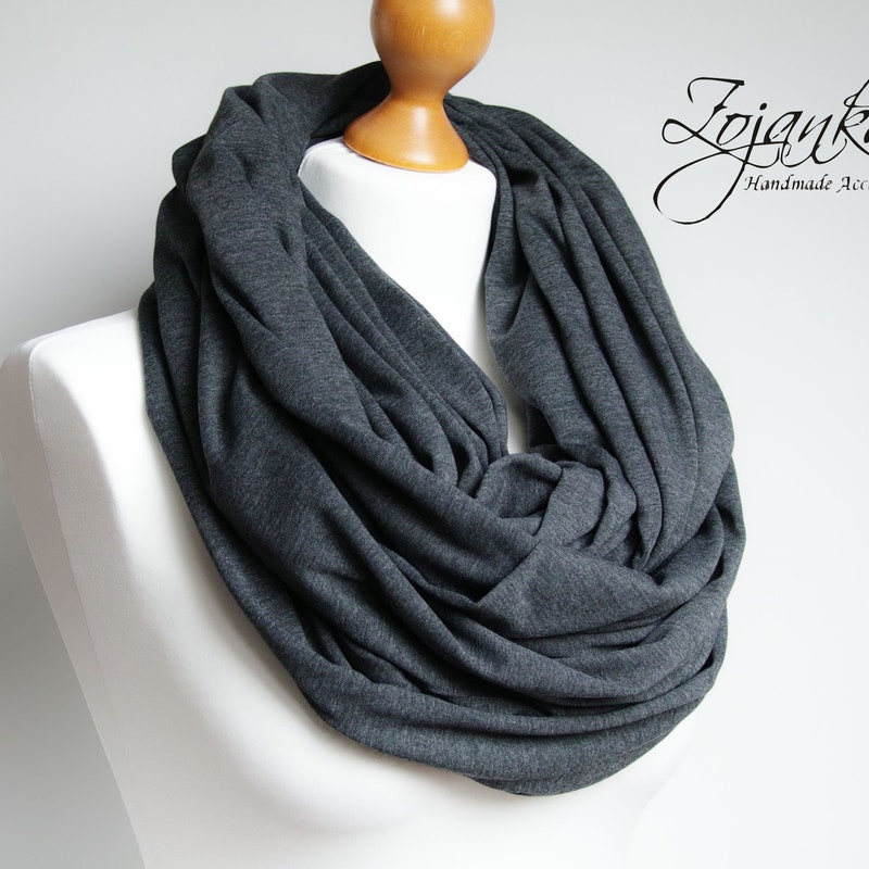 Black & Grey Textile Scarf Necklace