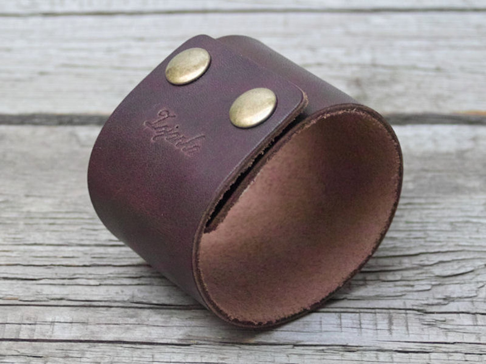 BROWN Leather Band Cuff Bracelet Tattoo Cover Up Boho Style Etsy