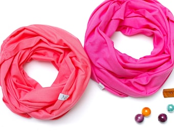 SET of two cotton KIDS SCARFS,  Loop scarf for 3-7 years old girls, cotton accessories for kids, gift