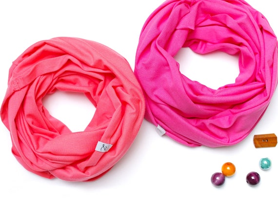 SET of two cotton KIDS SCARFS,  Loop scarf for 3-7 years old girls, cotton accessories for kids, gift