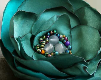 SMALL fabric Flower BROOCH Pin for dress, flower Pin corsage satin, handmade accessories, textile brooch