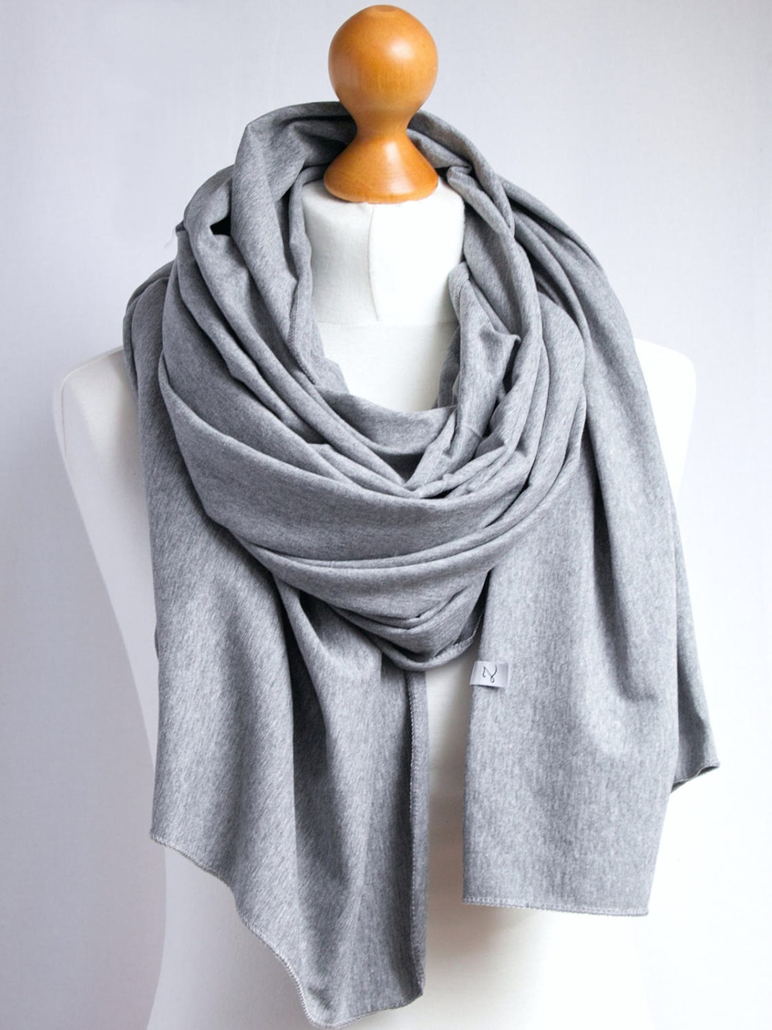 Cotton shawl gray scarf fashion lightweight cotton jersey Etsy