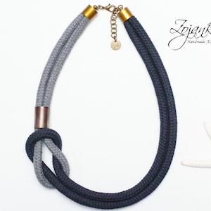 Women rope necklace - statement necklace - textile necklace - cotton rope necklace for women - simple jewelry - women accessories