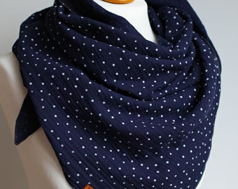 Bufanda de muselina de algodón para mujer, bufanda triangular de algodón - bufanda de chal de bufanda de primavera suave para mujer, envoltura de chal de algodón