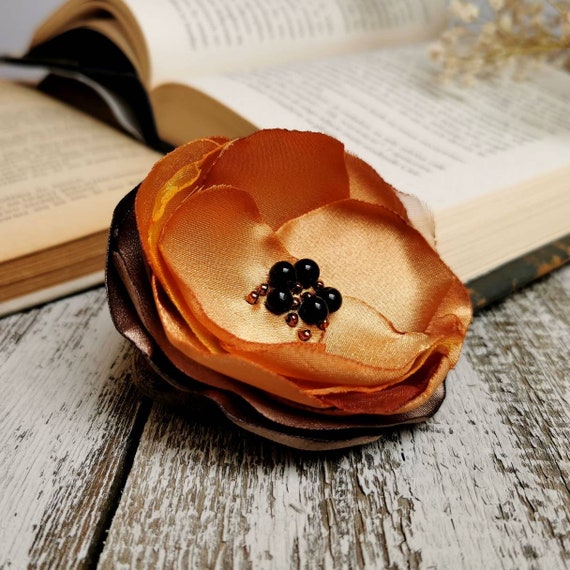 Hand-made in New Yorks Garment Center American Made Red Camellia Brooch Pin Camellia Silk Fabric Flower Pin Brooch Flower Hand-made in New Yorks Garment Center American Made Red Camellia Brooch Pin Camellia Silk Fabric Flower Pin Brooch Flower