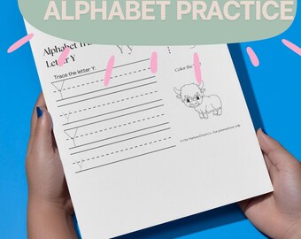 Alphabet Tracing Worksheets Printable | A–Z Animal Letter Tracing Pages for Kids | Early Handwriting | Instant Download