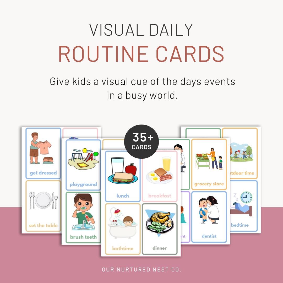 Kids Routine Cards Printable | Visual Schedule for Children | Daily ...