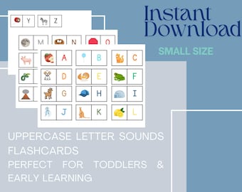 Cartes flash avec sons de lettres majuscules imprimables | Petites cartes phoniques pour les jeunes élèves | Cartes son alphabet