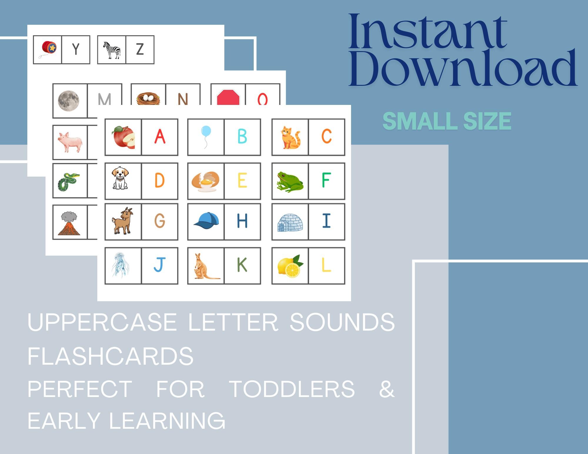 Uppercase Letter Sounds Flashcards Printable | Small Phonics Cards for ...