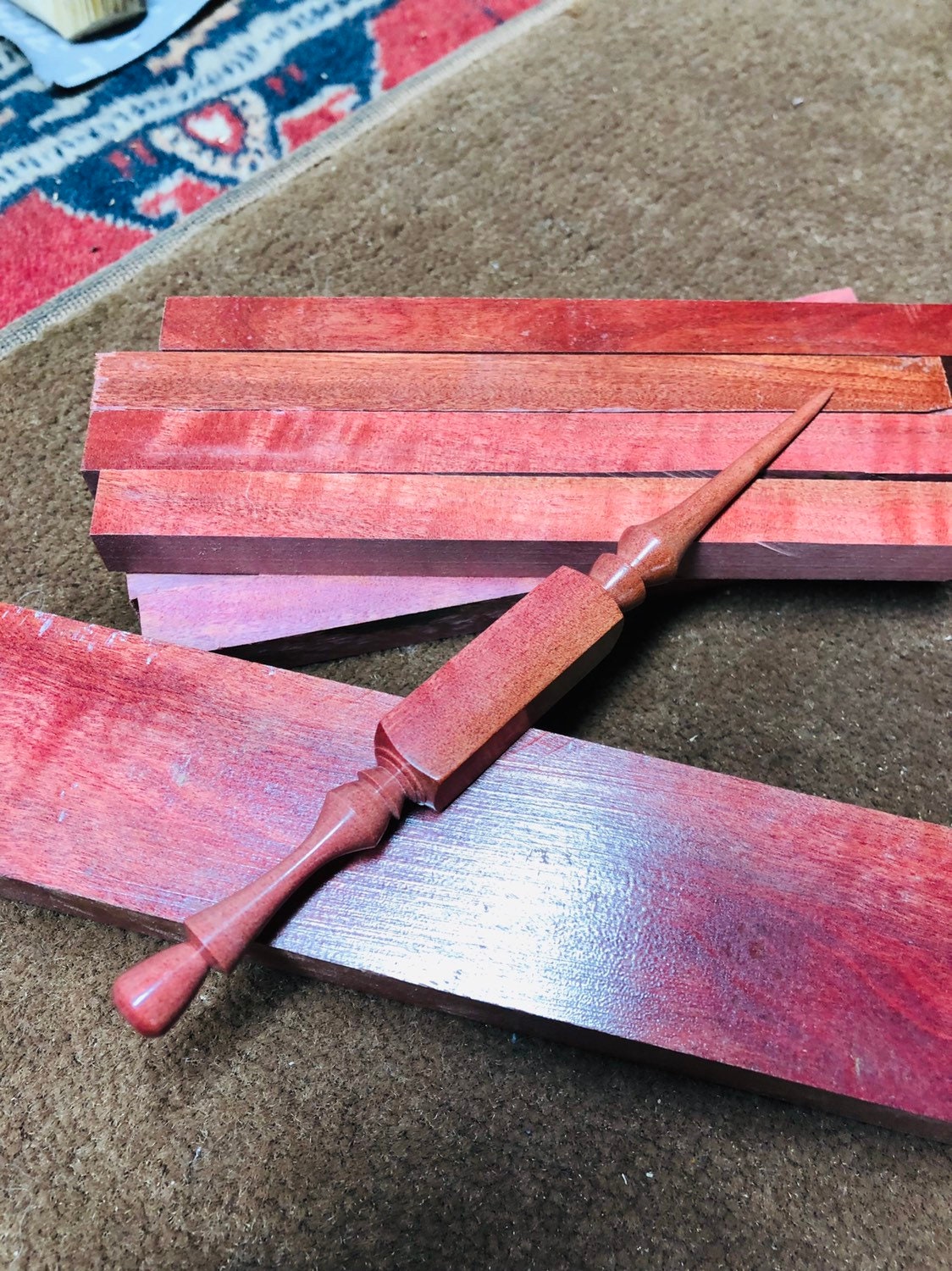 Hand made and one of kind turned wood tool.....Red Velvet. Cross