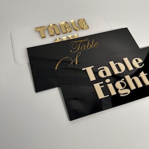 Acrylic Wedding Table Numbers: 3D Reception Decor, 7&quot;x3&quot;