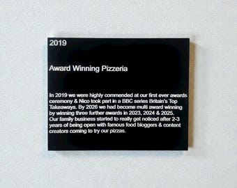 Bord kunstgalerie, kunstplakkaat, museumkaart, acrylkunstlabel, beschrijvingsbord kunstwerk, kunstbord, kunstenaarsinfokaart, minikunstplaquette