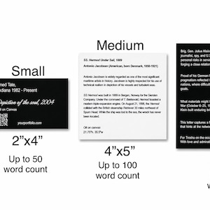 Art Gallery Sign, Art Placard, Museum Card, Acrylic Artwork Label ...