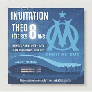 Carte Invitation Anniversaire Marseille Personnalisable
