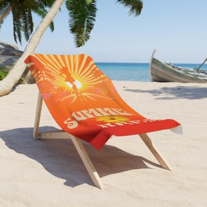 Retro Strandtuch Sommer Vibes, Vintage Strandtuch, Geschenk für sie, Strand-Liebhaber-Geschenk, Retro-Stil Handtuch für sie, Geschenke unter 40 für Frauen