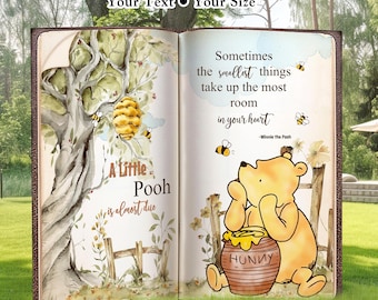Custom Pooh Baby Shower Backdrop, Personalized Storybook Party Decor, Your Text and Size