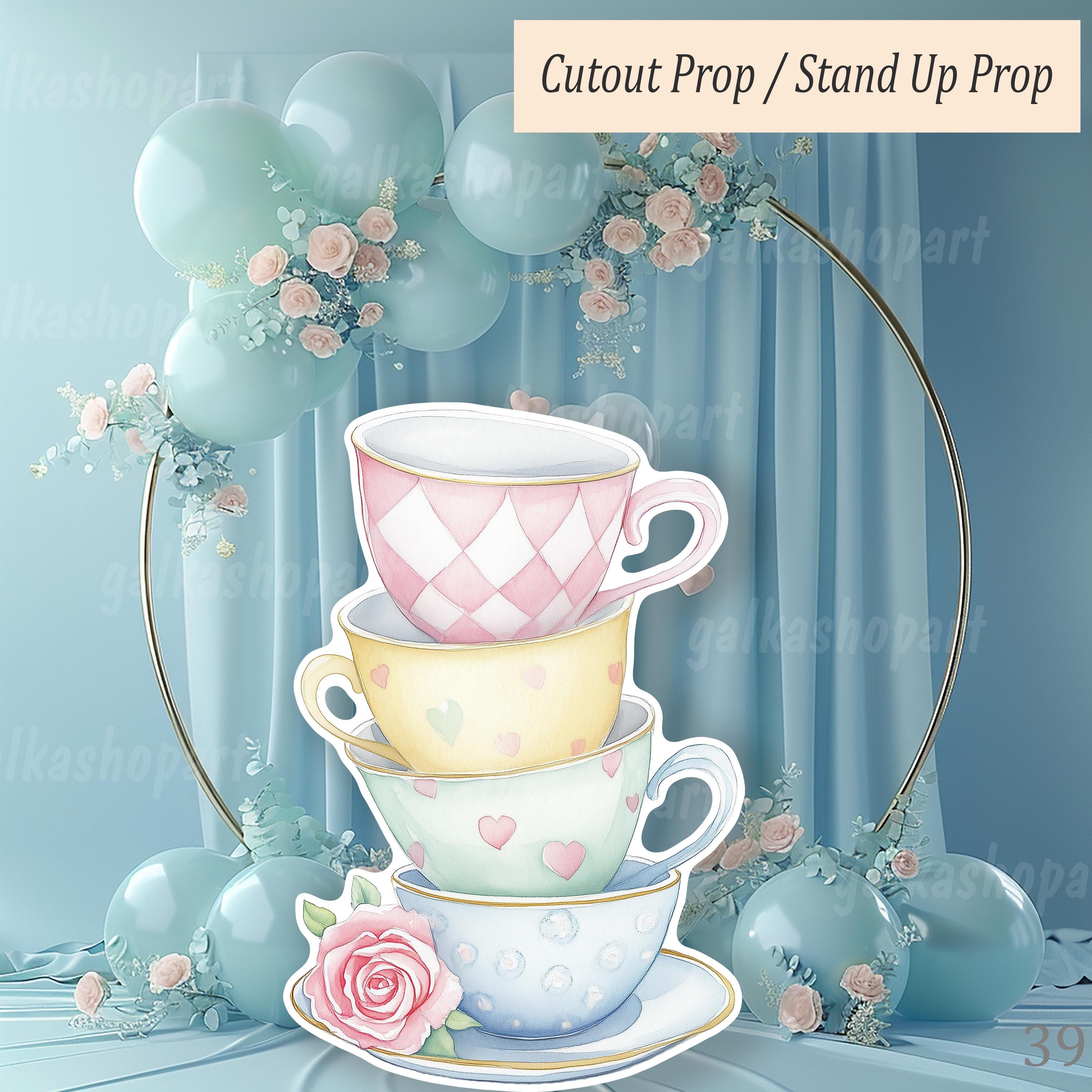 Large Tea Cups Cutout, Alice in Wonderland Party Standee, Mad Hatter ...