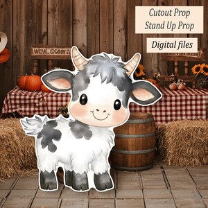 Large Cute Baby Goat Cutout Decor: Digital Download for Baby Shower & Birthday Party, Printable Backyard Standee, Farm Animal Stand up Prop