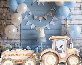thumbnail image 2 of Sursurprise Lawnmower Birthday Party Decorations, Lawn Mower Birthday Backdrop Tractor Balloon Garland Arch Kit For Farm Farmyard Party Supplies 2 of 11