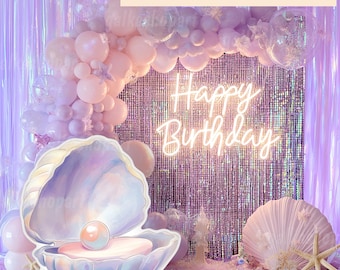 Big Clam Shell Standee with Pearl: Mermaid Themed Birthday or Baby Shower Decoration, Underwater Ocean Party Printable Cutout, Stand Up Prop