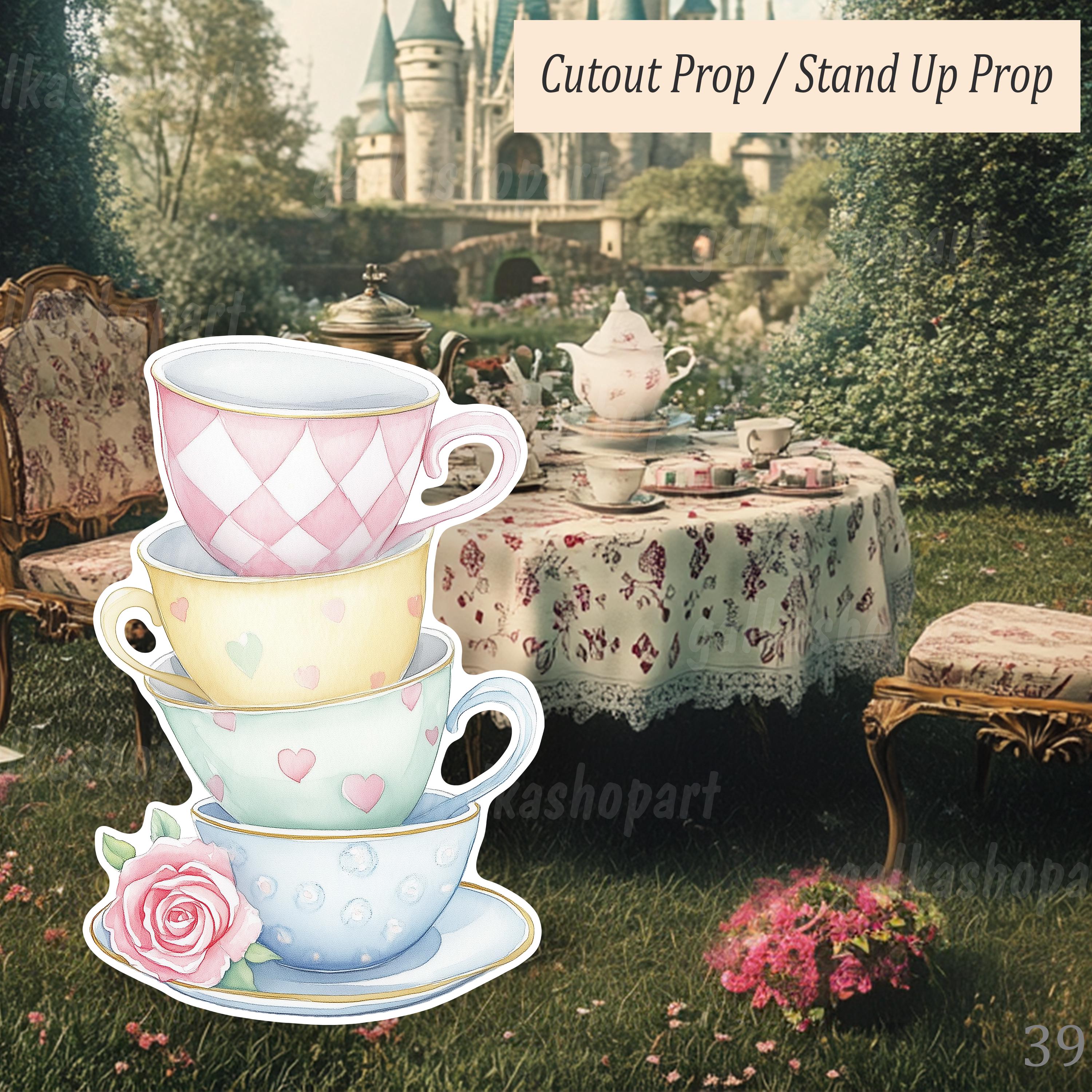 Large Tea Cups Cutout, Alice in Wonderland Party Standee, Mad Hatter ...