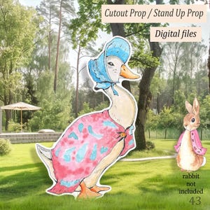 Big Decor Goose Cutout for Birthday & Baby shower, Peter Rabbit Themed Party Centerpiece, Jemima Puddle Duck Backdrop, Stand Up Event Prop