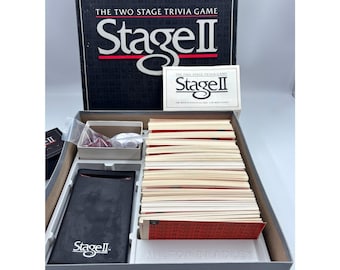 Juego de mesa Milton Bradley Stage II de 1985 El juego de trivia de dos etapas completo