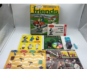 Amigos Personajes de Walt Disney Primeros Juegos de Aprendizaje Vintage 1969 Completo