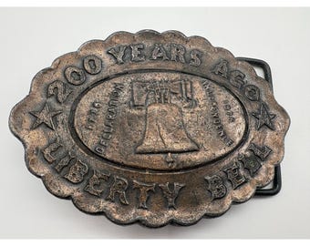 Hebilla de cinturón vintage Liberty Bell Bicentenario de hace 200 años, 1976