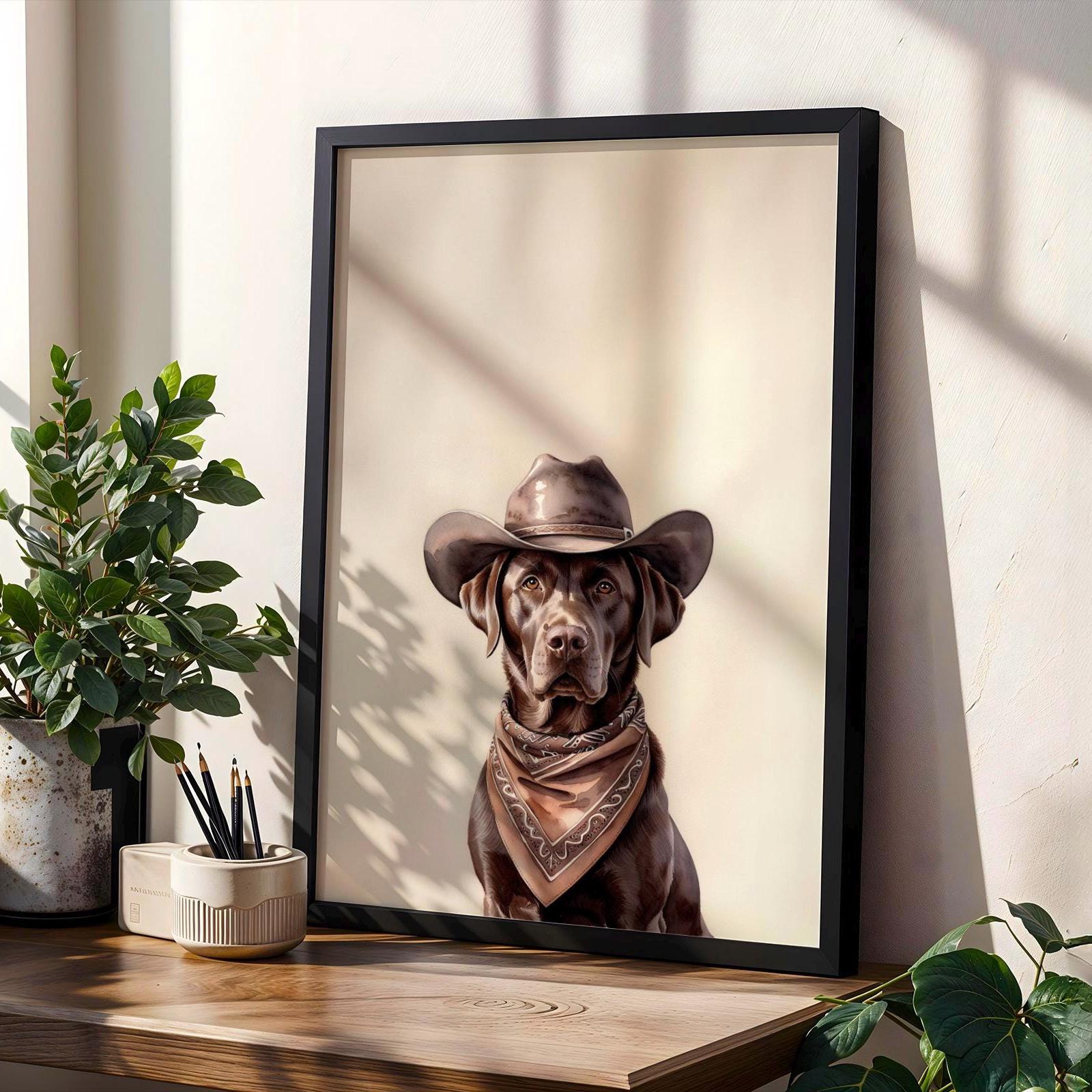 Chocolate Lab Cowboy Hat Digital Download, Labrador Retriever Gift ...