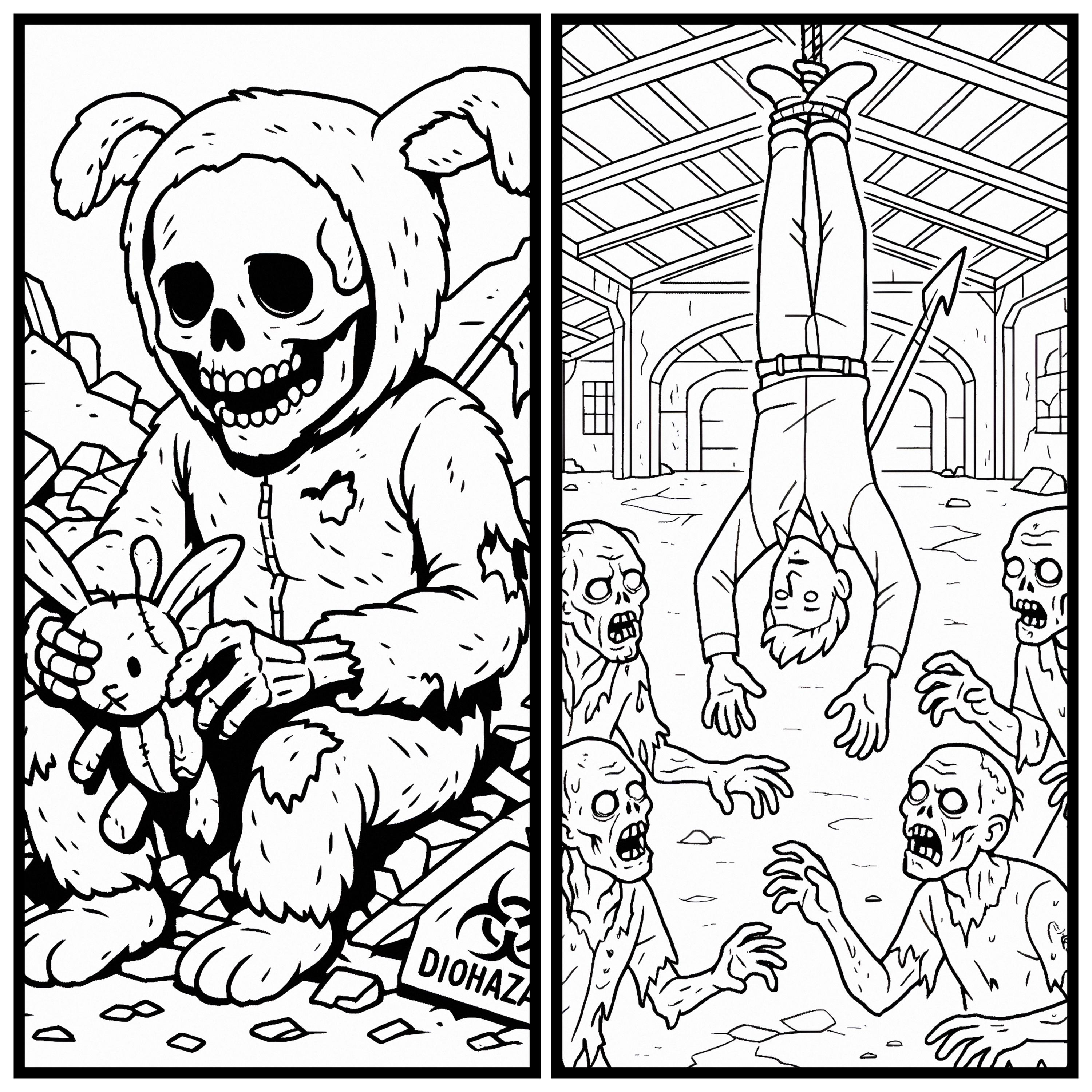 Zombie Apocalypse Coloring Book: 20 Creepy Horror Pages (PDF Download ...