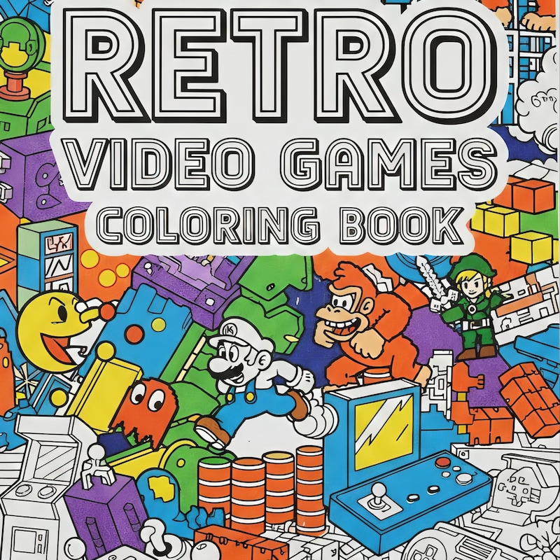 Retro Arcade Coloring - Etsy