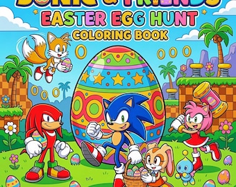 Sonic Friends Easter Egg Hunt Coloring Book – 30 Printable Pages (Digital Download)