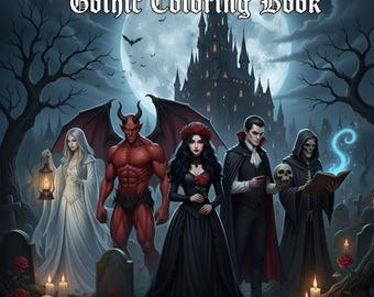Gothic Coloring Book: Dark Fantasy Horror Art - 30 Printable Pages (PDF Download)
