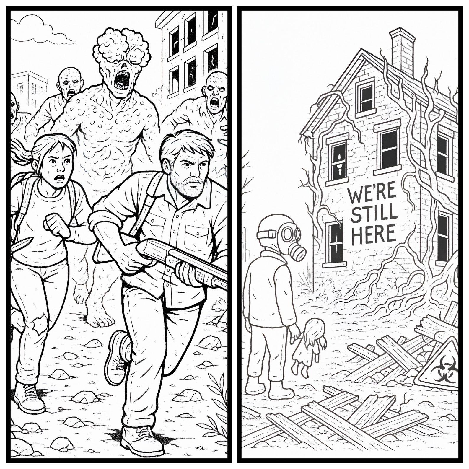 Zombie Apocalypse Coloring Book: 20 Creepy Horror Pages (PDF Download ...