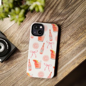 Cute Coquette Pink Bows and Drinks iPhone and Samsung Case, Protective Smartphone Cover, Trendy Accessory