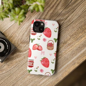 iPhoneとSamsung用のかわいいイチゴの携帯ケース、さまざまなサイズ
