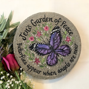 PURPLE BUTTERFLY Memorial Gift, PERSONALIZED Memorial Garden Stone, Personalized Memorial Gift, Memorial Gift, Butterfly Memorial Gift Ideas