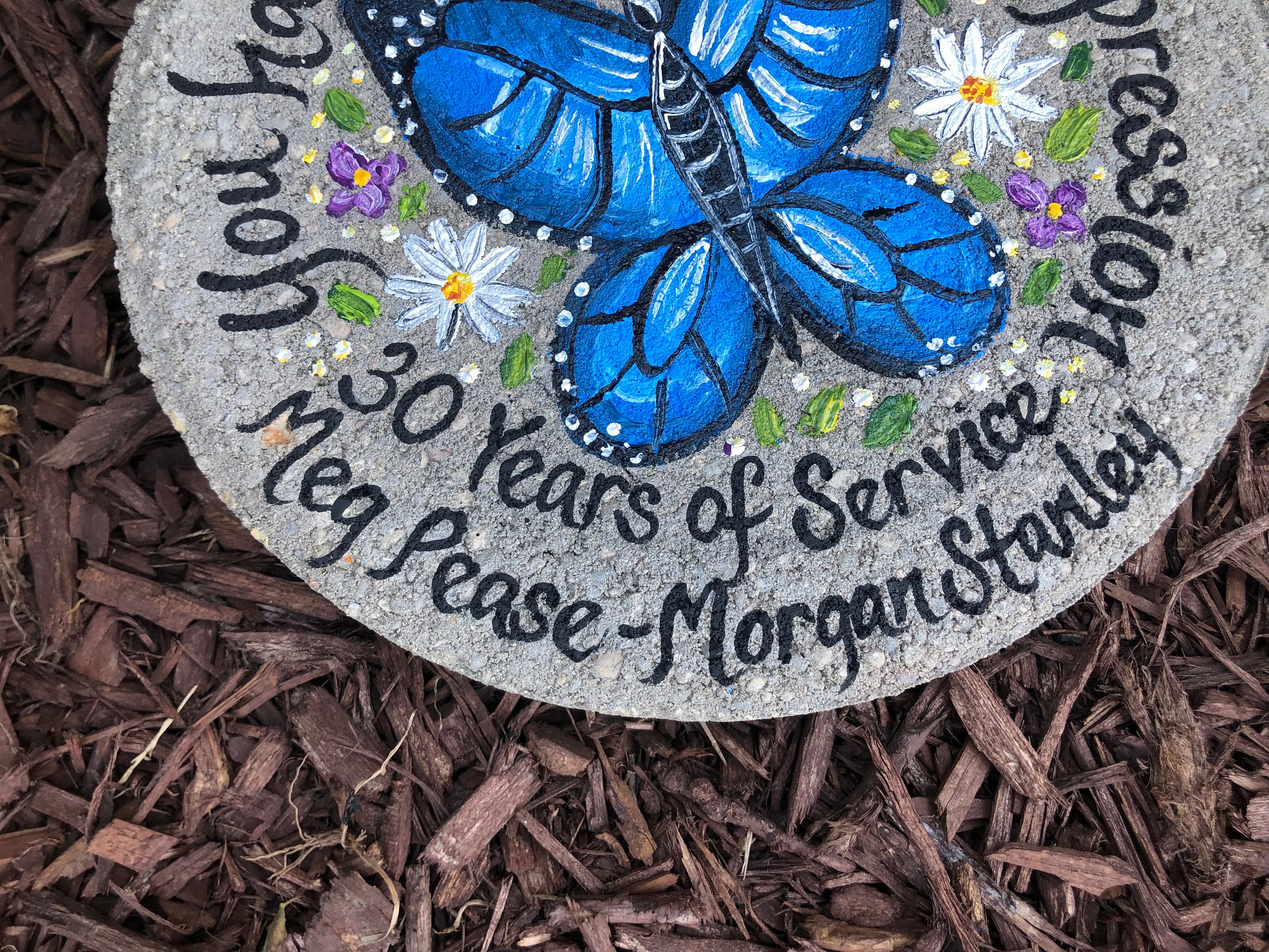 Retirement Gift BLUE BUTTERFLY Retirement Stone Retirement Etsy