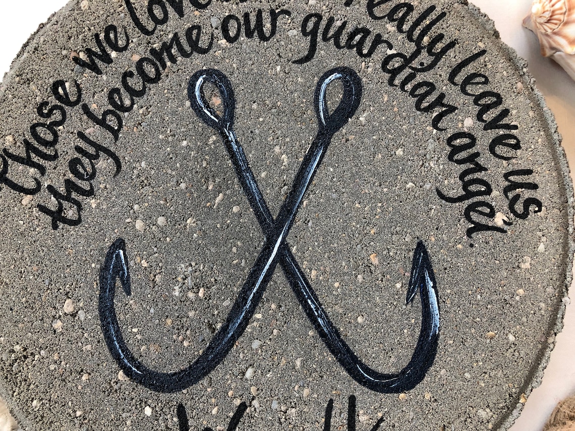 PERSONALIZED Memorial Stone Nautical Memorial Gift Fish Etsy