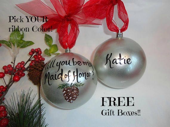 personalized bridesmaid ornaments