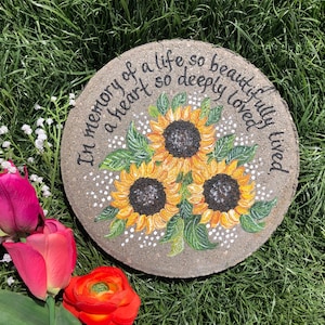 SUNFLOWER Memorial Stone, Memorial Garden Stone, Memorial Gift, Memorial Gifts, gift ideas for memorials, Sympathy Gift, Condolences Gift