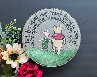 Winnie the Pooh quotes garden stone, stone gift memorial stone ornament, Piglet, Winnie the Pooh Grave ornament memorial garden stone