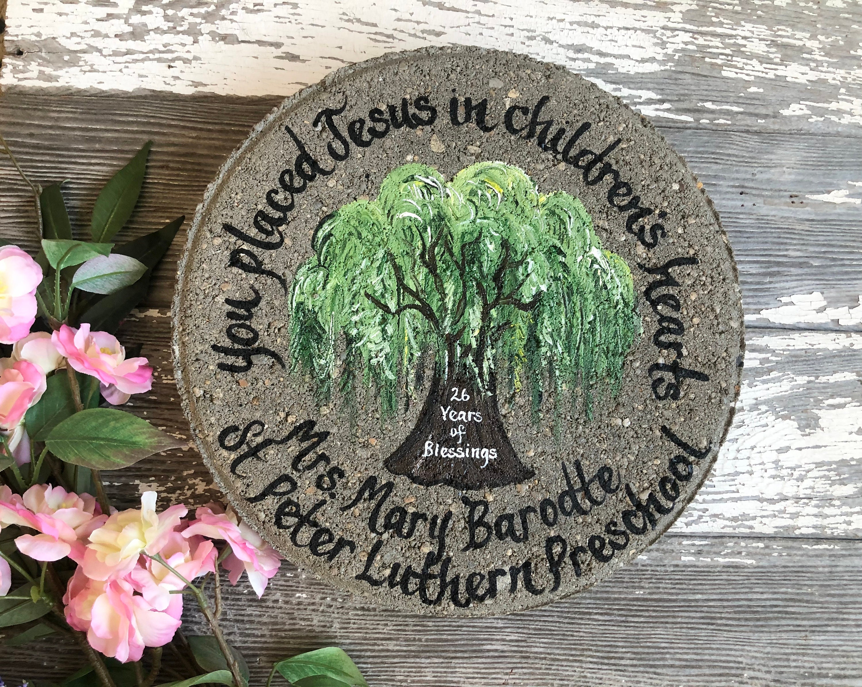 Retirement Gift Willow Tree Garden Stone Retirement Gifts Etsy