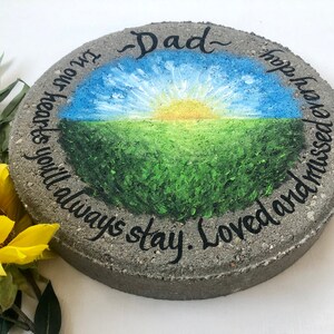 Dad Memoral Garden Steppng Stone Gft For Daughter Lost Dad N Memory