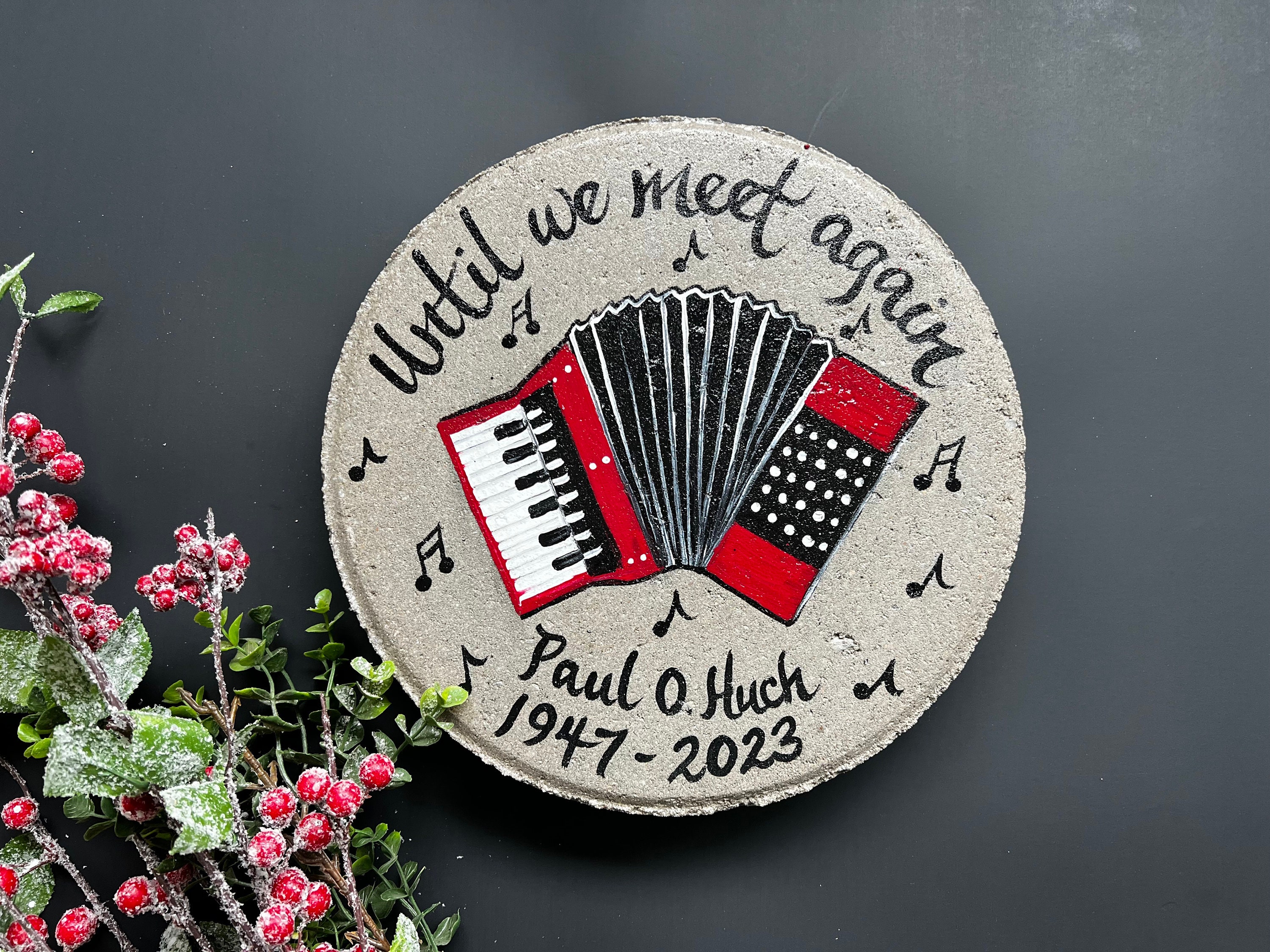 Handmade Accordion Memorial Garden Stone: Sympathy Music Gift - Etsy